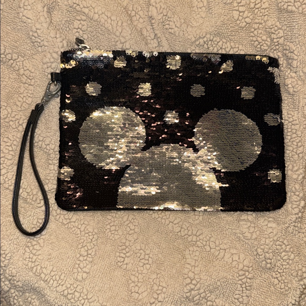 EUC Cath Kidston Two-way Sequin Mickey and Minnie Mouse Wristlet